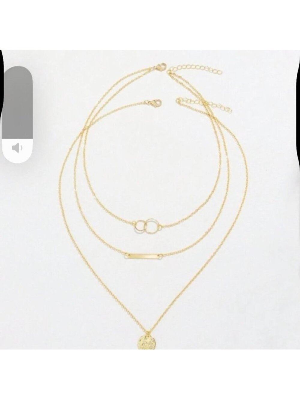 New gold tone layered necklace gold tone, layered... - Picture 2 of 3